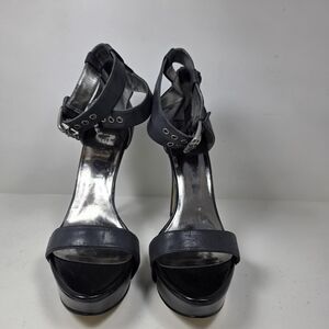 Guess Black and Silver Strappy Heels